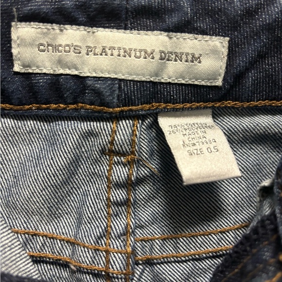 Chicos Platinum Denim Jeans Size 0.5 - Picture 9 of 9